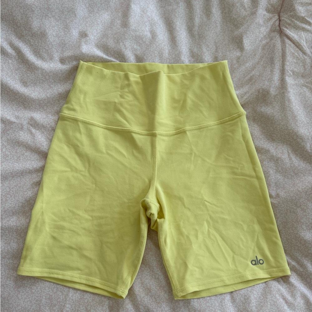 ALO Yoga Women's Bright Yellow Bike Shorts